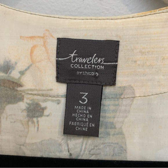 Chicos Travelers Collection Jacket Kimono Open‎ Front Size 3 - Picture 7 of 10